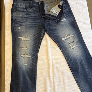 Men's Express (Rocco) Distressed Blue Jeans